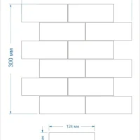 Мозаика керамическая Kotto Ceramica BRICK B 6003 Grey Shedol 300x300х9 (48х124) 0,075 м2