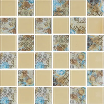 Мозаика стеклянная Kotto Ceramica GMP 0448029 СC print 34/ral 1014  300 x 300 х 4   ( 48 х 48 )