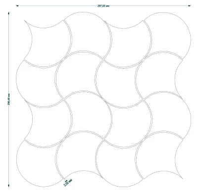 Мозаїка керамічна Kotto Ceramica SCALES SC X 6029 Grey Shedol Light 300 x 300 x 9 (93 x 87) 0,075 м2