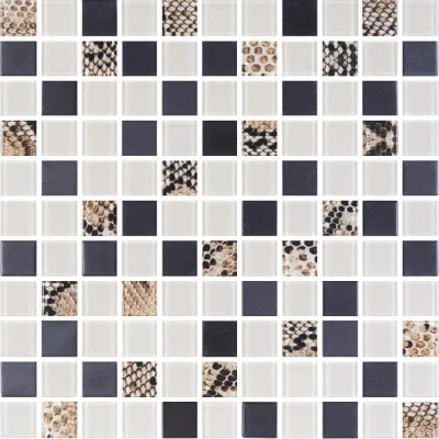 Мозаика стеклянная Kotto Ceramica GMP 0825036 С3 print 38/black mat/beige w41   300 x 300 х 8   ( 25 х 25 )