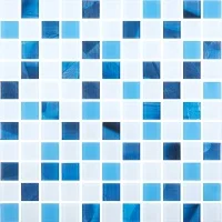 Мозаїка скляна Kotto Ceramica GMP 0425018 С3 print 19/blue D mat/white mat 300 x 300 х 4 (25 х 25)
