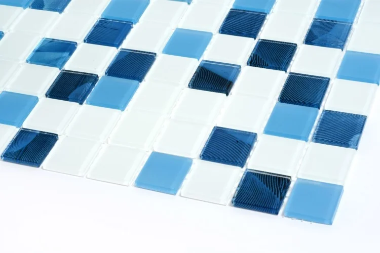 Мозаїка скляна Kotto Ceramica GMP 0425018 С3 print 19/blue D mat/white mat 300 x 300 х 4 (25 х 25)