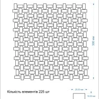 Мозаїка з керамограніту Kotto Ceramica MI7 10200406C Nero 300 x 300 х 10 (прямокутник 10 x 20)