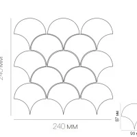 Мозаїка керамічна Kotto Ceramica SCALES SC 6022 Graphite Black 240 x 240 x 9 (0,037 m.2)