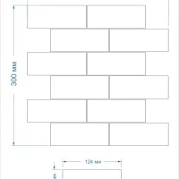 Мозаїка керамічна Kotto Ceramica BRICK B 6008 Steel Blue 300x300х9 (48х124) 0,075 м2