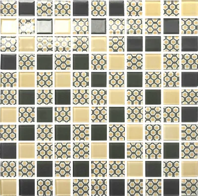 Мозаика стеклянная Kotto Ceramica GMP 0825003 С3 print 2/ral 1014/ral 7039  300 x 300 х 8   ( 25 х 25 )