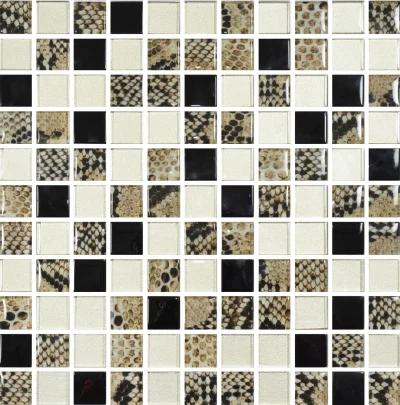 Мозаика стеклянная Kotto Ceramica GMP 0825035 С3 print 38/Gold/Black  300 x 300 х 8   ( 25 х 25 )