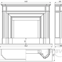 Портал для камина Bravo Севилья Crema Marfil мрамор бежевый прямой