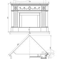 Портал для камина Bravo Амстердам Polaris мрамор белый угловой