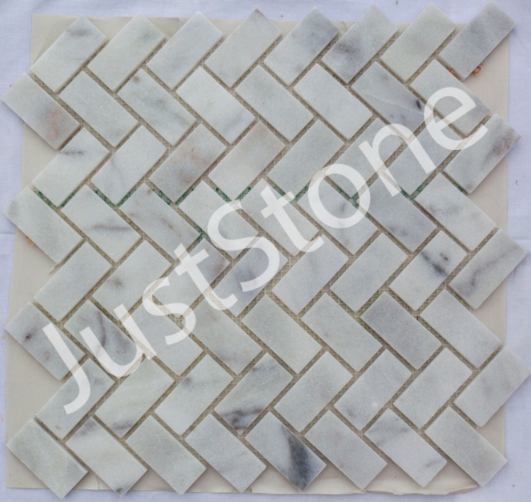 Мозаика из мрамора Полированная МКР-5П (47x23) White Mix