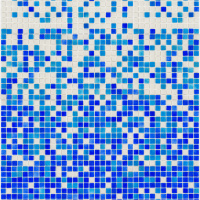 Мозаика стеклянная АкваМо MX25-1-01-2-02-03 бело-голубая растяжка градиент 1912x317x4 мм на бассейн колонну