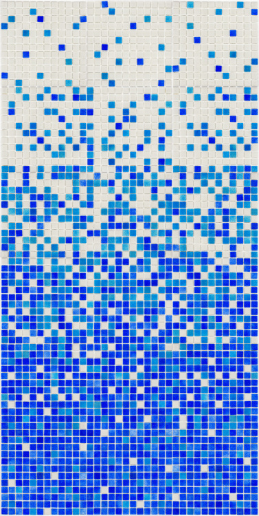 Мозаика стеклянная АкваМо MX25-1-01-2-02-03 бело-голубая растяжка градиент 1912x317x4 мм на бассейн колонну