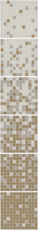 Мозаїка скляна АкваМо MX25-1-01-19-20 бежево-біла розтяжка градієнт 1912x317x4 мм в басейн хамам ванну сауну