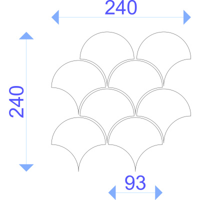 Мозаїка керамічна Kotto Ceramica SCALES SC 6030 Steel Blue Medium 240x240x9 (93 x 87) 0,037 м2