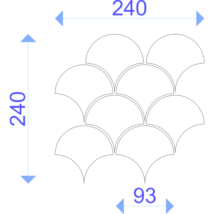 Керамічна мозаїка Kotto Ceramica SCALES SC 6031 Steel Blue Light 240x240x9 (93 x 87) 0,037 м2