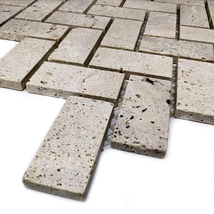 Мозаика из травертина Матовая МКР-5СН (47x23) Travertine Classic