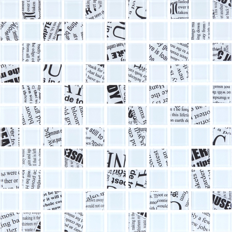 Мозаика стеклянная Kotto Ceramica GMP 0425013 С2 print 12/white mat   300 x 300 х 4    ( 25 х 25 )