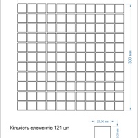 Мозаика стеклянная Kotto Ceramica GMP 0425013 С2 print 12/white mat   300 x 300 х 4    ( 25 х 25 )