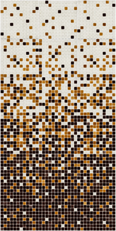 Мозаика стеклянная АкваМо MX25-1-01-2-08-15 бело-коричневая растяжка градиент 1912x317x4 мм в душевую сауну