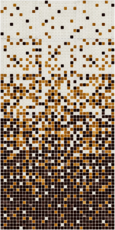 Мозаика стеклянная АкваМо MX25-1-01-2-08-15 бело-коричневая растяжка градиент 1912x317x4 мм в душевую сауну