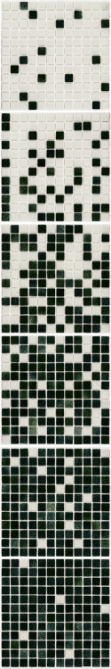 Мозаїка скляна АкваМо MX25-1-01-2-12-13-14 біло-зелена розтяжка градієнт 1912x317x4 мм в душеву басейн ванну