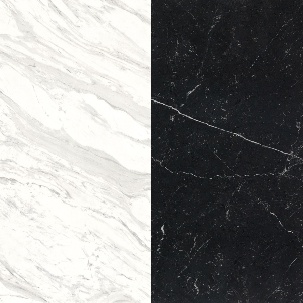 Портал для каміна Bravo Даллас Volakas + Nero Marquina мармур білий/чорний прямий