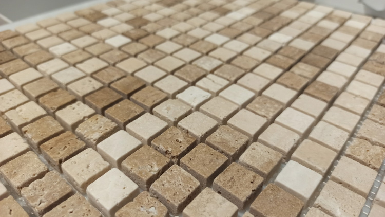 Мозаика Mozaico de Lux K-MOS Travertino Noce (15X15)