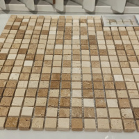 Мозаика Mozaico de Lux K-MOS Travertino Noce (15X15)