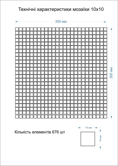 Мозаїка керамічна Kotto Ceramica MIG 410001 P2 Black/Salino 300х300х4 (10х10)
