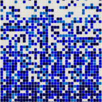 Мозаика стеклянная АкваМо MX25-1-01-02-03-04 бело-синяя растяжка градиент 1912x317x4 мм в бассейн хамам ванную