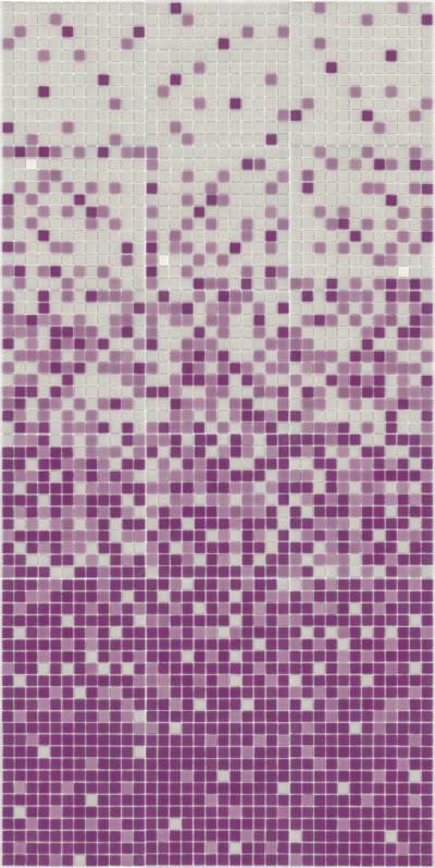 Мозаика стеклянная АкваМо MX25-1-01-22-23 бело-фиолетовая растяжка градиент 1912x317x4 мм в бассейн хамам спа