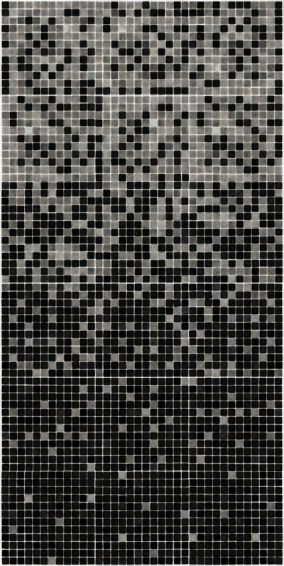 Мозаика стеклянная АкваМо MX25-2-16-09 Concrete Black серо-черная растяжка градиент 1912x317x4 мм в спа хамам