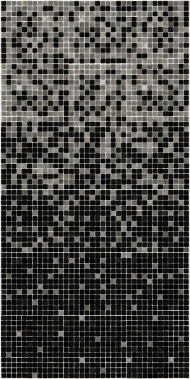 Мозаика стеклянная АкваМо MX25-2-16-09 Concrete Black серо-черная растяжка градиент 1912x317x4 мм в спа хамам