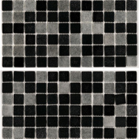 Мозаика стеклянная АкваМо MX25-2-16-09 Concrete Black серо-черная растяжка градиент 1912x317x4 мм в спа хамам