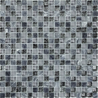 Мозаика стеклянная T-MOS DF02+G04+Marble (L) Mozaico De Lux