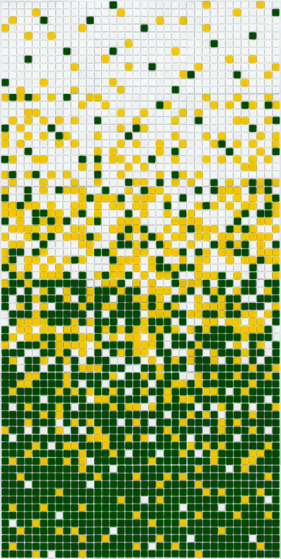 Мозаика стеклянная АкваМо MX25-1-05-11-14 желто-зеленая растяжка градиент 1912x317x4 мм в бассейн хамам ванную