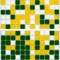 Мозаїка скляна АкваМо MX25-1-05-11-14 жовто-зелена розтяжка градієнт 1912x317x4 мм в басейн хамам ванну сауну