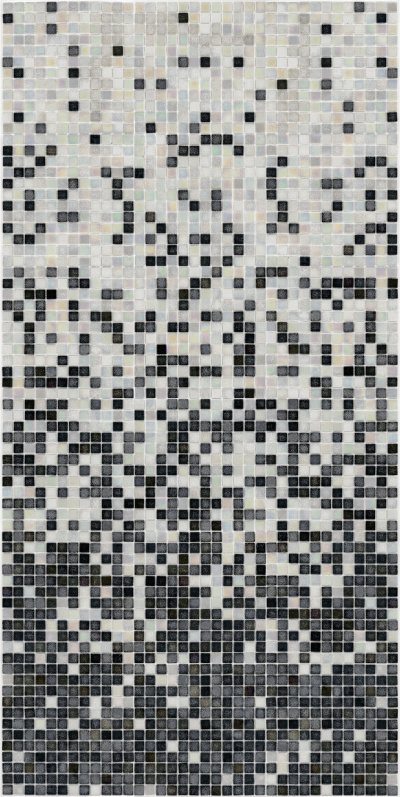 Мозаика стеклянная АкваМо MX25-PL White Coral Concrete Black бело-черная растяжка градиент 1912x317x4 мм в спа