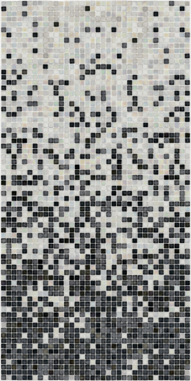 Мозаика стеклянная АкваМо MX25-PL White Coral Concrete Black бело-черная растяжка градиент 1912x317x4 мм в спа