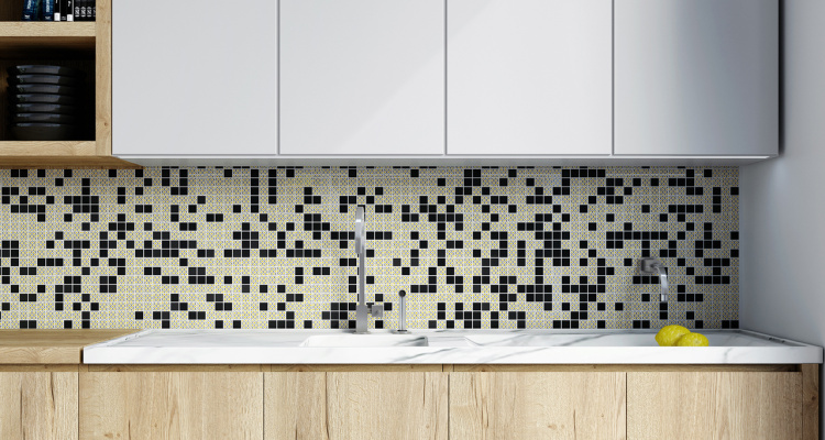 Мозаика стеклянная Kotto Ceramica GMP 0825002 С2 print 2/black mat   300 x 300 х 8   ( 25 х 25 )