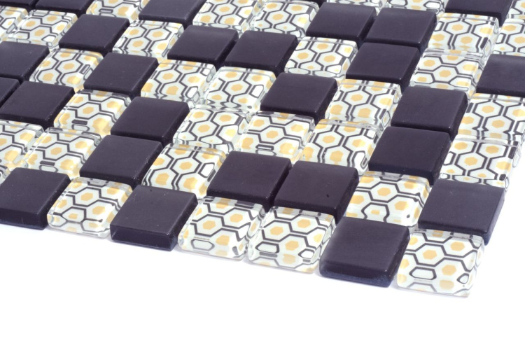 Мозаика стеклянная Kotto Ceramica GMP 0825002 С2 print 2/black mat   300 x 300 х 8   ( 25 х 25 )