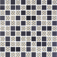 Мозаика стеклянная Kotto Ceramica GMP 0825002 С2 print 2/black mat   300 x 300 х 8   ( 25 х 25 )