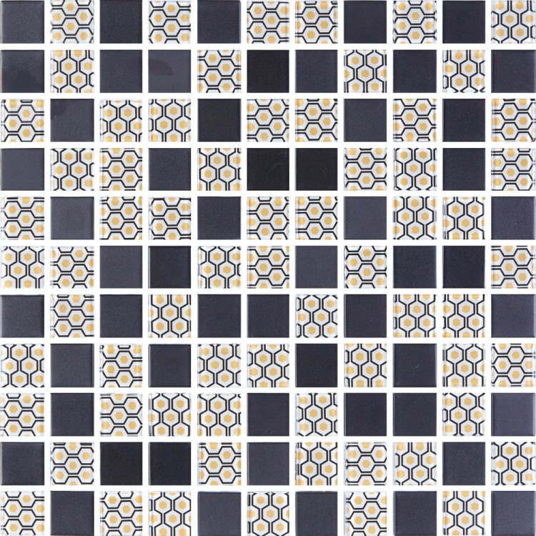 Мозаика стеклянная Kotto Ceramica GMP 0825002 С2 print 2/black mat   300 x 300 х 8   ( 25 х 25 )
