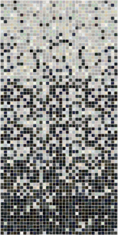 Мозаика стеклянная АкваМо MX25-3-05-09 бело-черная растяжка градиент 1912x317x4 мм в душевую баню сауну спа