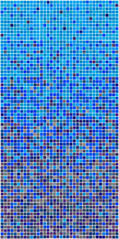 Мозаика стеклянная АкваМо MX25-3-02-03-04 сине-голубая растяжка градиент 1912x317x4 мм в бассейн хамам ванную