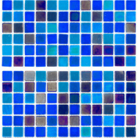 Мозаїка скляна АкваМо MX25-3-02-03-04 синьо-голуба розтяжка градієнт 1912x317x4 мм в басейн хамам ванну сауну