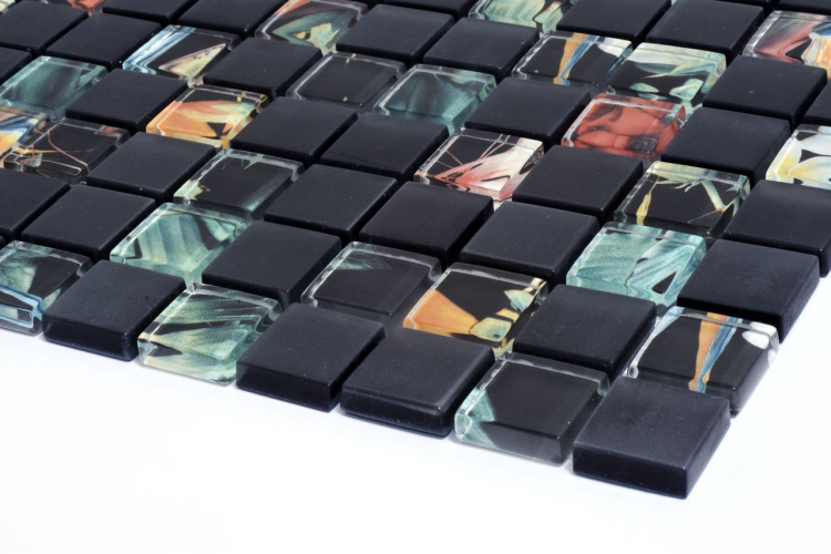 Мозаика стеклянная Kotto Ceramica GMP 0825006 С2 print 44/black mat   300 x 300 х 8   ( 25 х 25 )