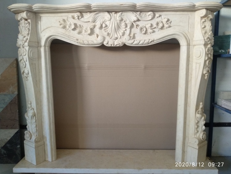 Портал для камина DecorStoneHub Annabelle Crema Marfil мрамор бежевый прямой