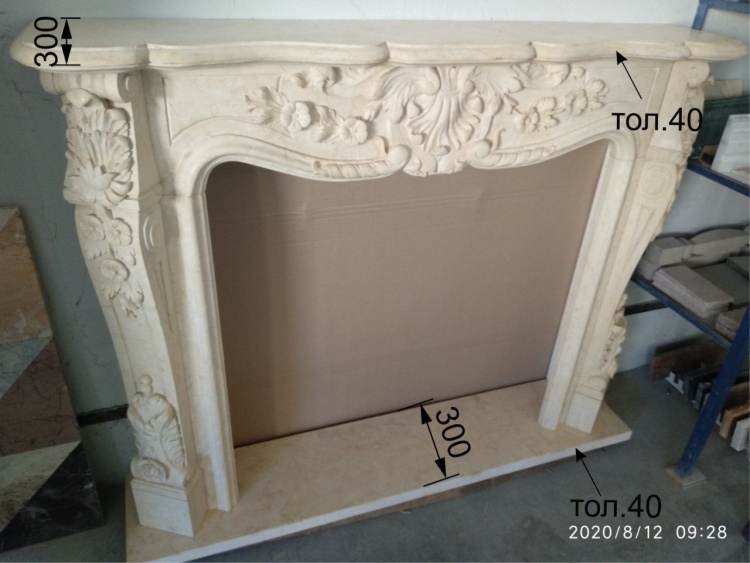 Портал для камина DecorStoneHub Annabelle Crema Marfil мрамор бежевый прямой