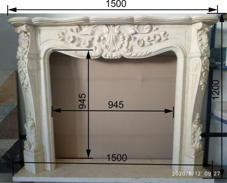 Портал для камина DecorStoneHub Annabelle Crema Marfil мрамор бежевый прямой